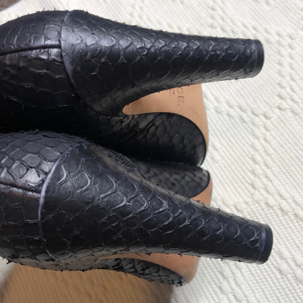 Vince Python Embossed Open-Toe Bootie Ankle Boots - image 5